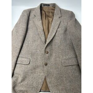 Vintage Harris Tweed Burton London 46R Wool Blazer Sport Coat Professor England